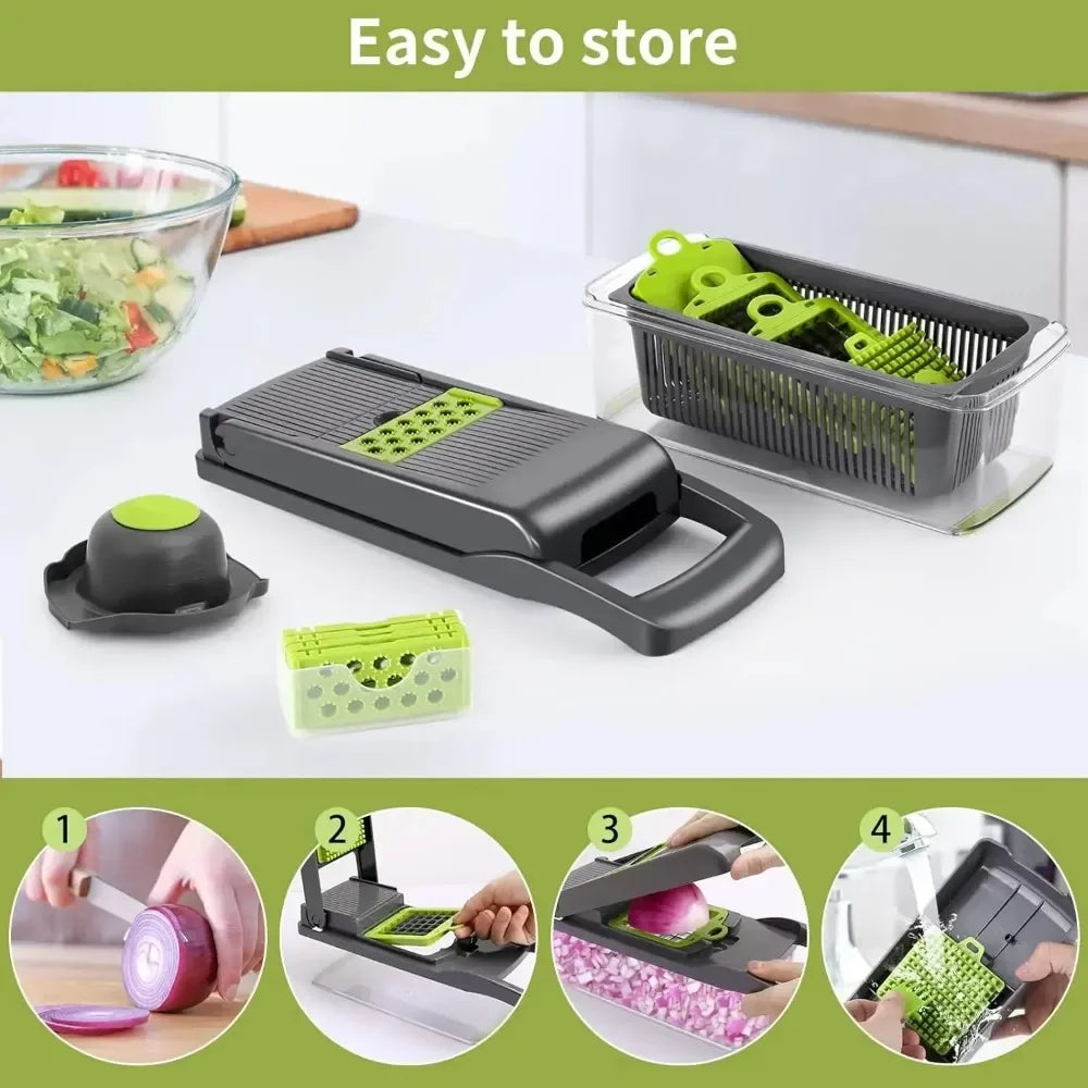 Ultimate 14-in-1 Vegetable Chopper – Slice, Dice & Chop in Seconds