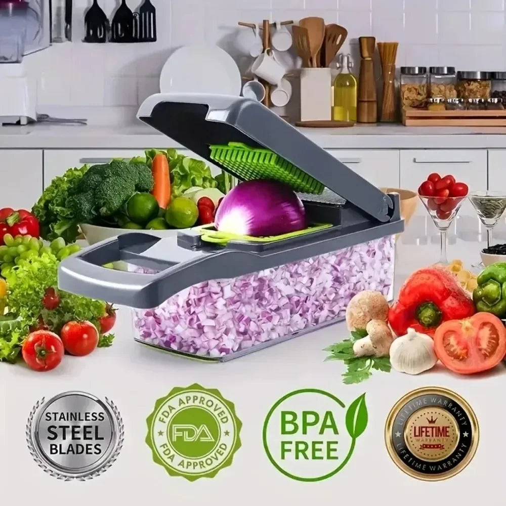 Ultimate 14-in-1 Vegetable Chopper – Slice, Dice & Chop in Seconds